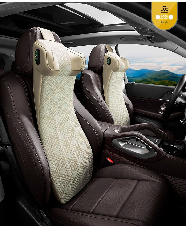 Cuscino poggiatesta per auto due in uno, cuscino per la schiena, cuscino per il collo, cuscino per il sedile in memory foam, cuscino per massaggio elettrico per auto_voghion.com