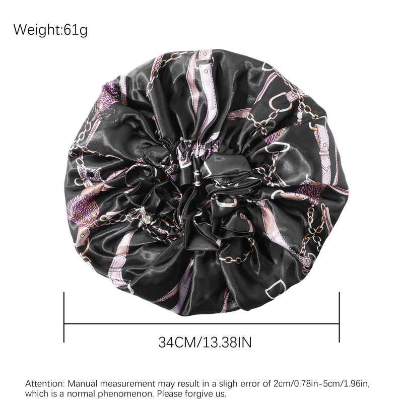 Double Layer Plant Print Nightcap - Spring Floral Design With Breathable Cotton Layers For Comfortable Sleep_voghion.com