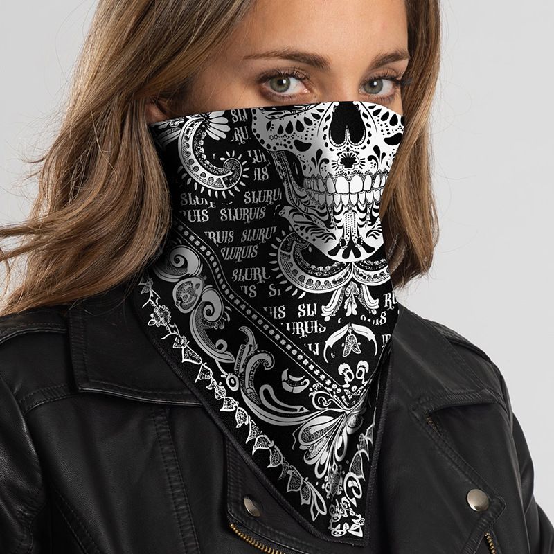 LazyZoom Cashew Flower Square Scarf Motorcycle Harley Biker Riding Face Mask Hip-Hop Headscarf Quick-Dry Thin Style_voghion.com