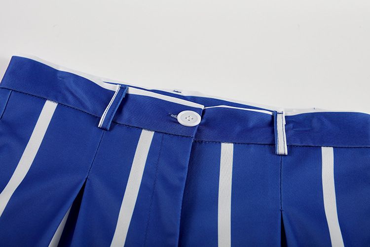 Elegantes, modisches, gestreiftes Zweiteiler-Set für Damen, langärmliges Hemdoberteil + Hose mit weitem Bein, passende Büro-Outfits_voghion.com