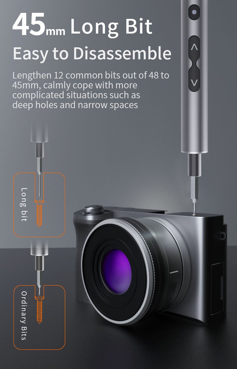 Precīza elektriskā skrūvgrieža rokturis elektroinstrumenta uzlādējams bezvadu Mini mazs 4 mm uzgaļiem Xiaomi mobilās šūnas remontam Jauns_voghion.com