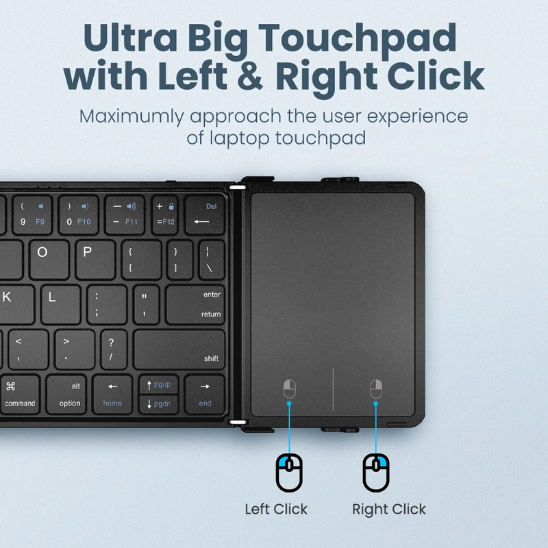 AVATTO prenosna mini zložljiva brezžična Bluetooth 5.1 tipkovnica s 3-kanalno povezavo za Windows, Android, IOS, tablico, iPad, telefon_voghion.com