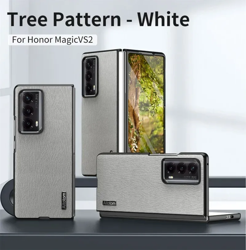 Carcasă din piele cu model de lemn VS2 VS V2, carcasă de protecție subțire și rezistentă la șocuri pentru Honor Magic V 4G 5G_voghion.com