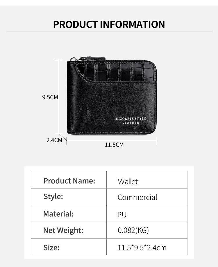 Men's Wallet Card Cases Wallet Men's Short Style Men's Retro Multi-function Anti-theft Swipe Clip Zipper Change_voghion.com