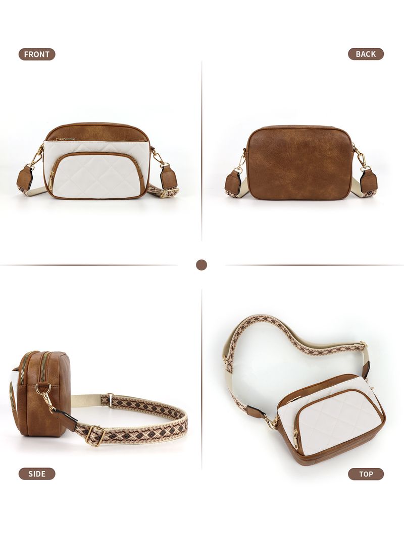 Portafoglio trapuntato da donna, piccola borsa a tracolla in pelle vegana, borsa tote, tracolla rimovibile._voghion.com
