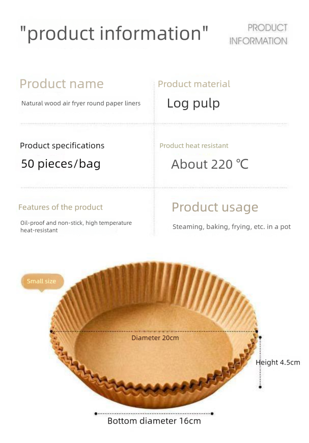 Air Fryer Special Oil-Absorbing Disposable Paper Round Tray For Oven Baking_voghion.com