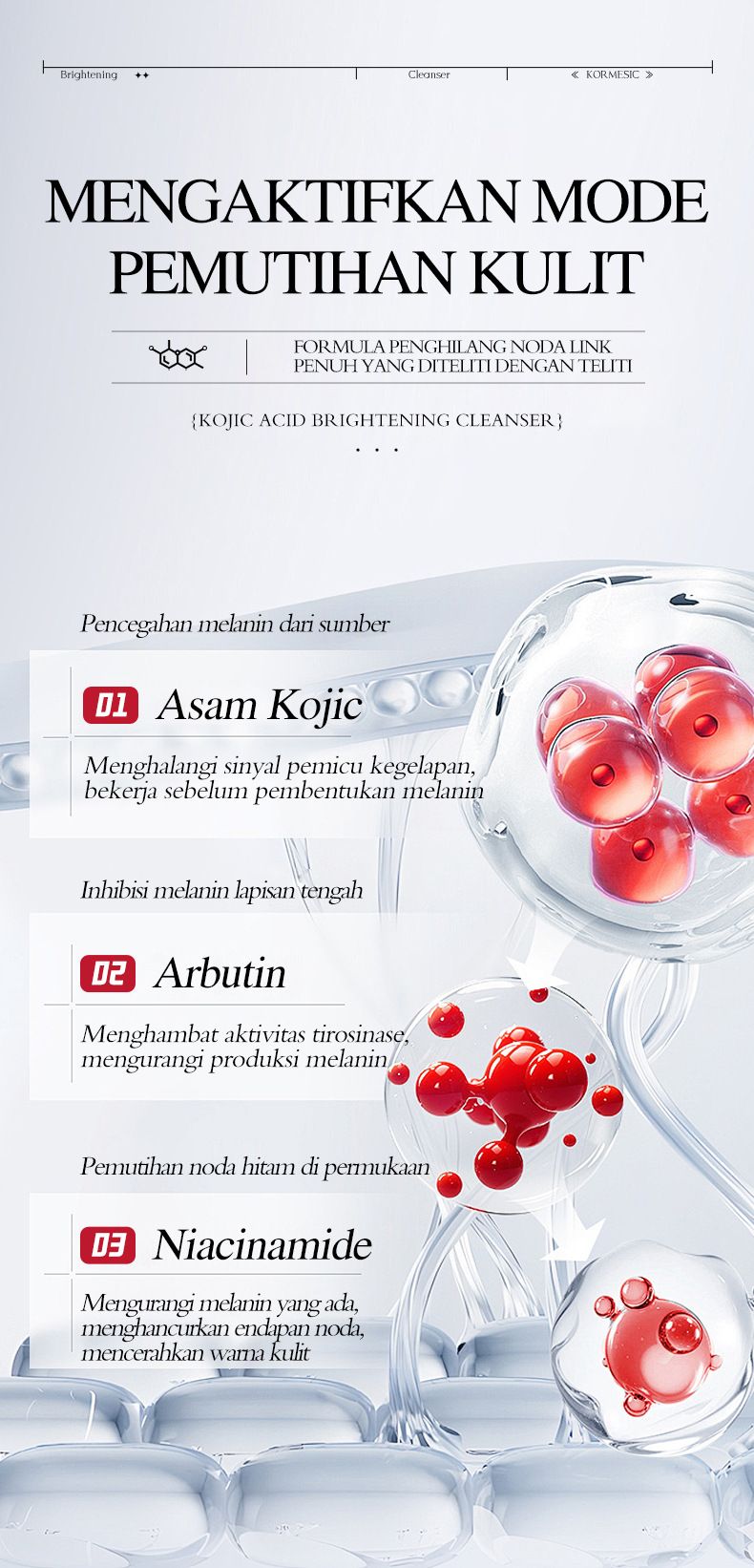 KORMESIC Aufhellender Reiniger mit Kojisäure, 100 g_voghion.com