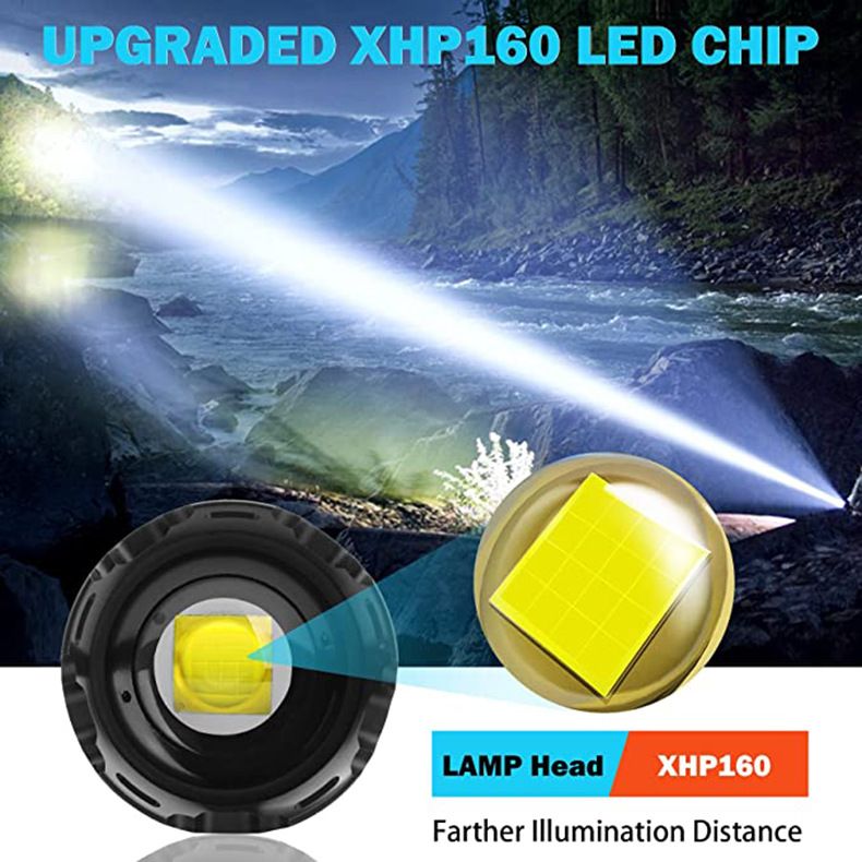 xhp199 Xhp160 With Power Bank Type-C Fast Charging Outdoor Strong Light Tactical Flashlight_voghion.com