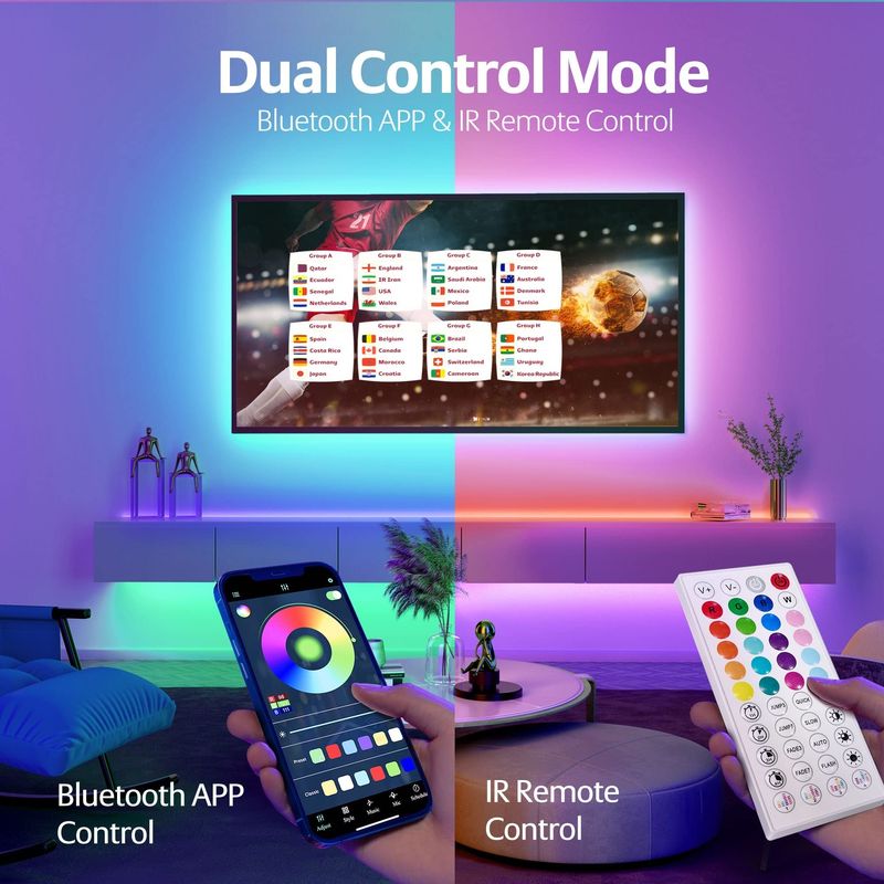 Tira de luz LED Tira de luz 5050RGB Tira de luz LED de bajo voltaje de 5 V Tira de luz LED autoadhesiva USB TV Fondo Atmósfera Tira de luz_voghion.com