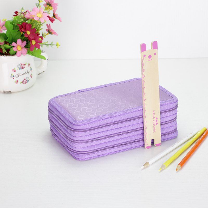 Trousse à crayons à quatre couches pour étudiants, trousse à crayons de couleur pour pinceaux de 72 couleurs, trousse de rangement poreuse pour papeterie, trousse à crayons d'art, vente en gros_voghion.com