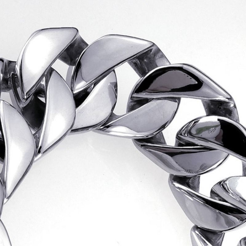 24mm Width Fashion Men Stainless Steel Cuban Curb Bracelet B156_voghion.com