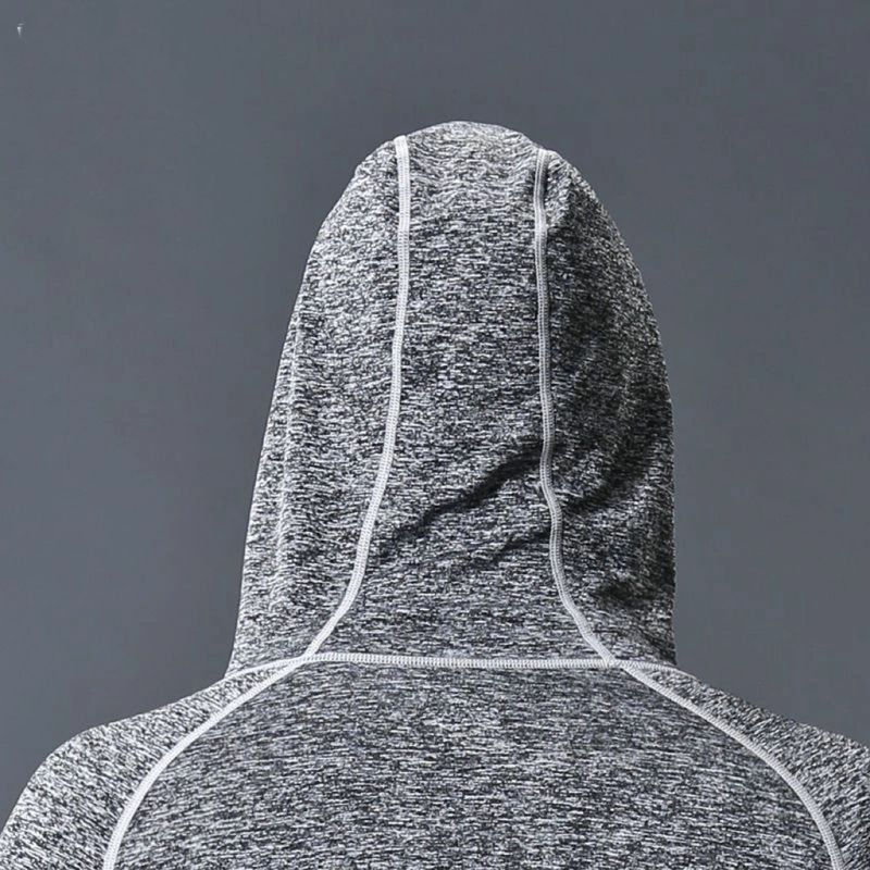 Sudadera con capucha y cremallera para entrenamiento de fitness, running y otoño/invierno, informal, de secado rápido, para hombre_voghion.com