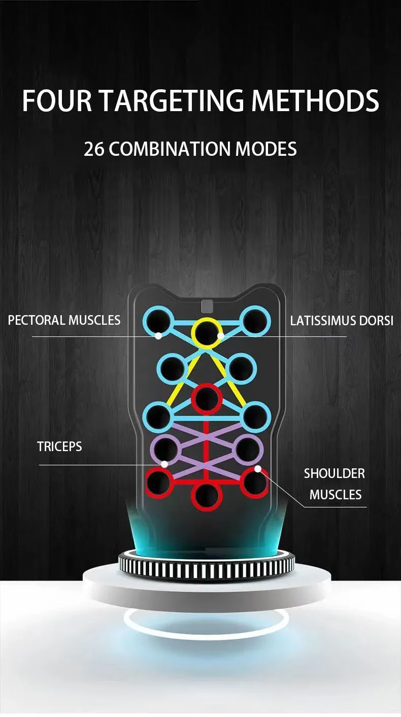 Tragbares multifunktionales Liegestützbrett-Set mit Griffen, faltbares Fitnessgerät für das Training von Brust, Bauch, Armen und Rücken_voghion.com