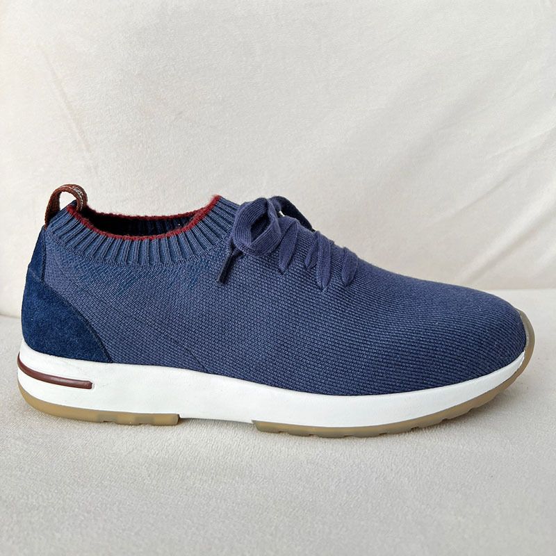 Scarpe sportive da uomo in tessuto Flying Woven, misto lana, leggermente elastiche, comode, traspiranti, con lacci, colori a contrasto_voghion.com
