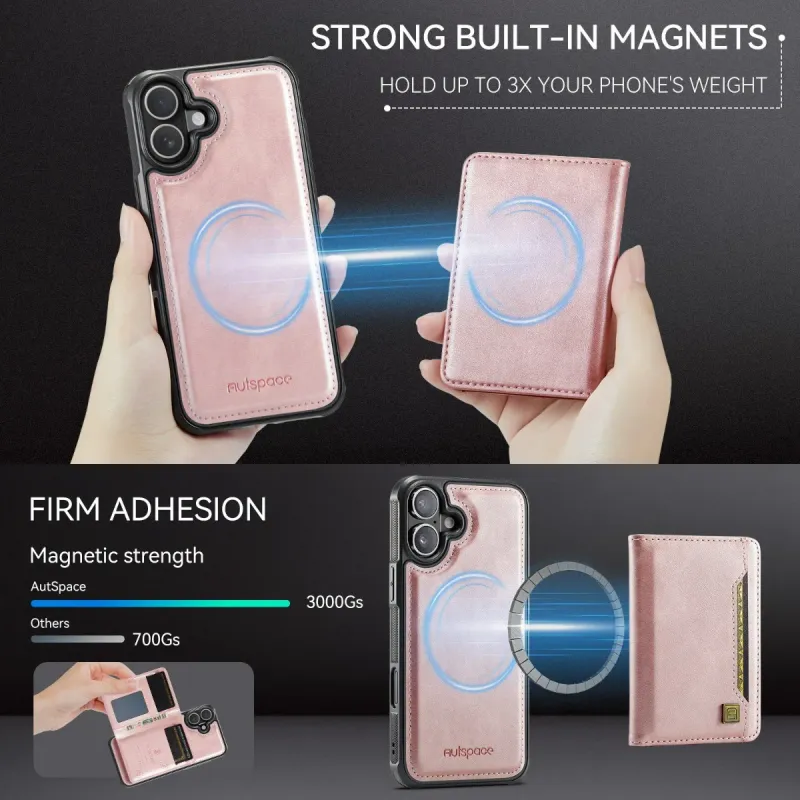 Custodia per telefono con porta carte magnetico staccabile con blocco RFID, mini portafoglio per iPhone 16 13 12 Pro Max 15 14 Plus, custodia in pelle PU_voghion.com