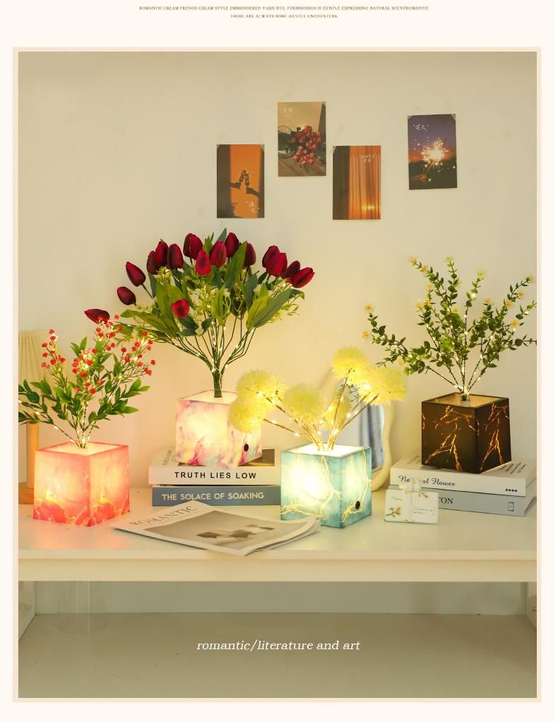 Neu LED Künstliche Form Blumentopf Dekorative Nachtlicht Atmosphäre Baum Lampe_voghion.com