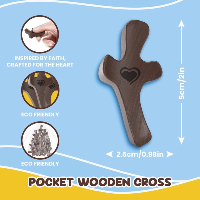 Hot-Selling Wooden Church Easter American Walnut Hand Piece Thumb Cross_voghion.com