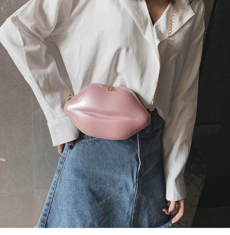 2021 Sommer neue Lippen Mini Make-up kleine Tasche Mode Candy Schulter Umhängetasche Kette Tasche Damentasche_voghion.com