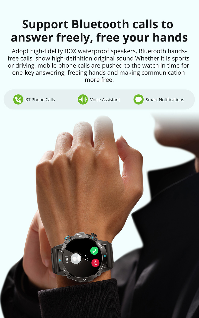 COLMI M42 Smartwatch, Militärqualität, Sport-Outdoor-IP68, wasserdichte Herzfrequenz-Anruf-Smartwatch_voghion.com