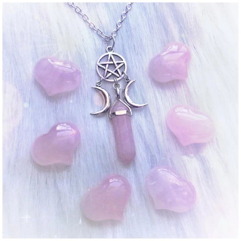Colar com pingente de pedra da lua, pingente de cristal de deusa tripla, colar de bruxaria wiccan, joias criativas para mulheres, estoque pronto_voghion.com