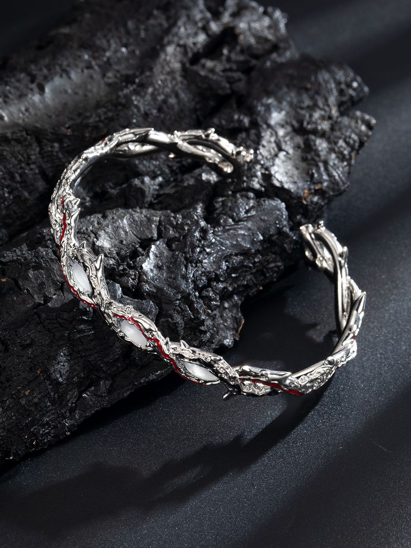 Braccialetto europeo e americano con occhio di gatto con spina scura in lega, gioielli alla moda hip hop_voghion.com