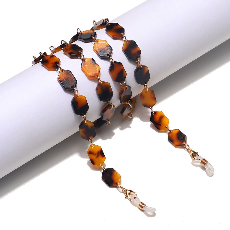 Mode Acetat Acryl Brille Maske hängen Leopard Print zweifarbige Kette_voghion.com