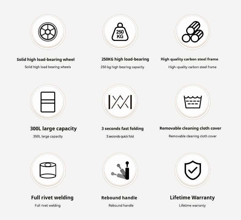 Outdoor Foldable Stall Rear Door Camping Cart, Portable Large Capacity Shopping Cart_voghion.com