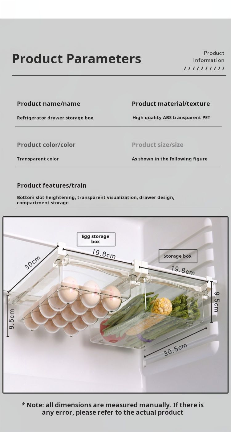 Contenitore per uova da frigorifero, stile cassetto, per alimenti, frutta, portauova, portauova, contenitore per uova, in plastica per uso domestico, per mantenere la freschezza_voghion.com