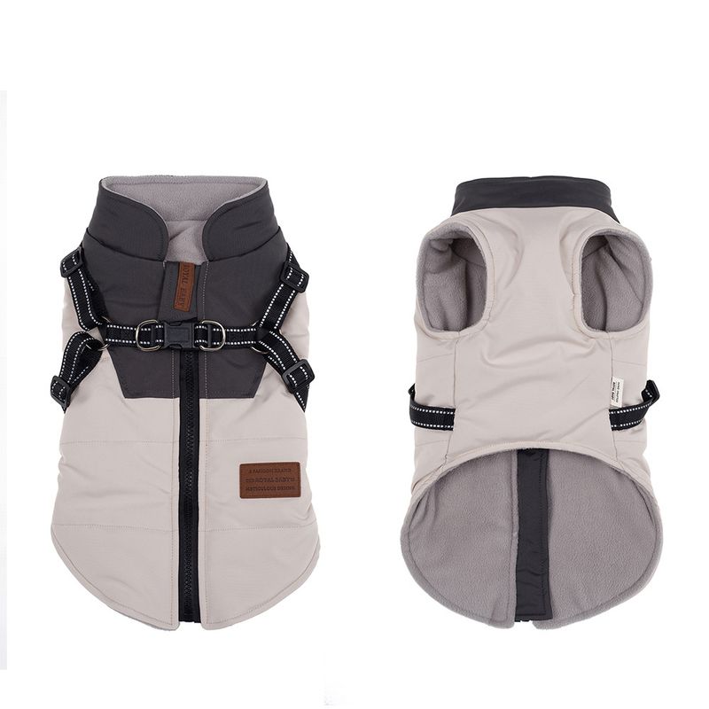 Haustierkleidung Warme, verdickte Herbst-Winter-Weste für zweibeinige Teddy-Bichon-Pommersche-Schnauzer-Kleinhunde_voghion.com