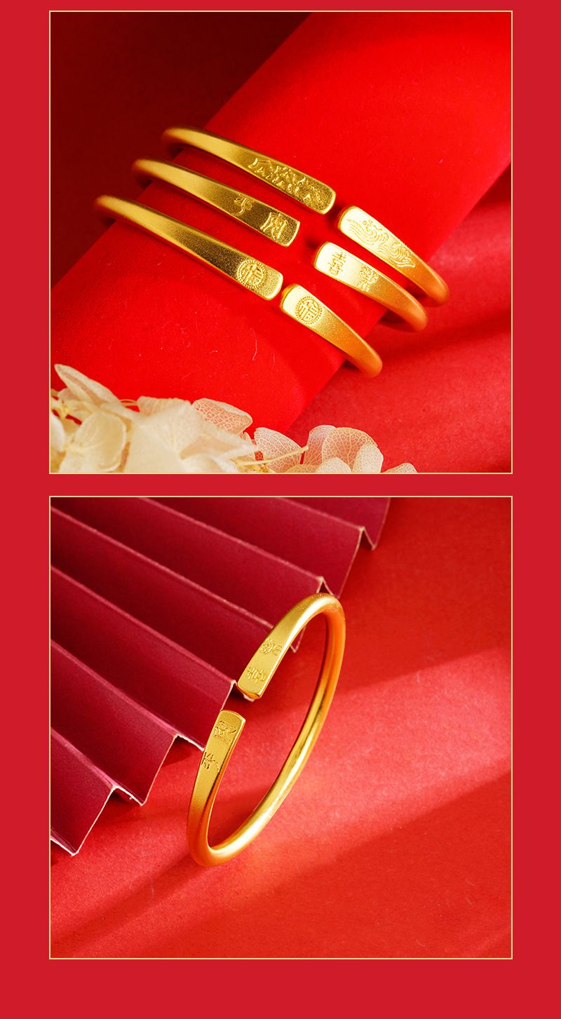 Bracciale antico vietnamita Fasha in oro Safe Joy, colore a lunga durata, anello aperto in lega di ottone, da donna_voghion.com