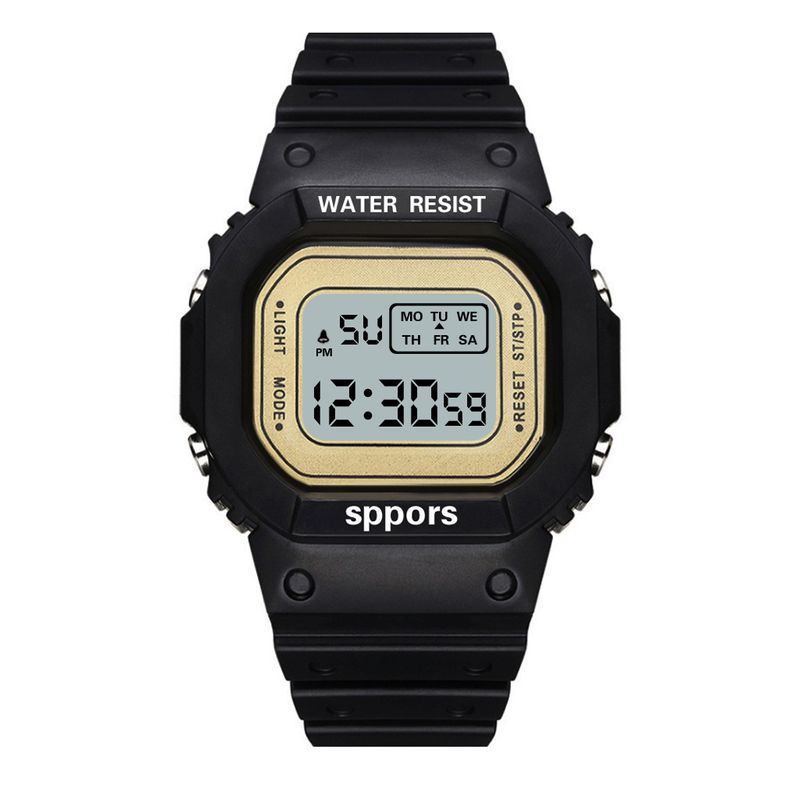 Orologio sportivo a LED quadrato - Orologio digitale unisex luminoso e impermeabile per studenti (design a cubo piccolo con sveglia e cronometro)_voghion.com