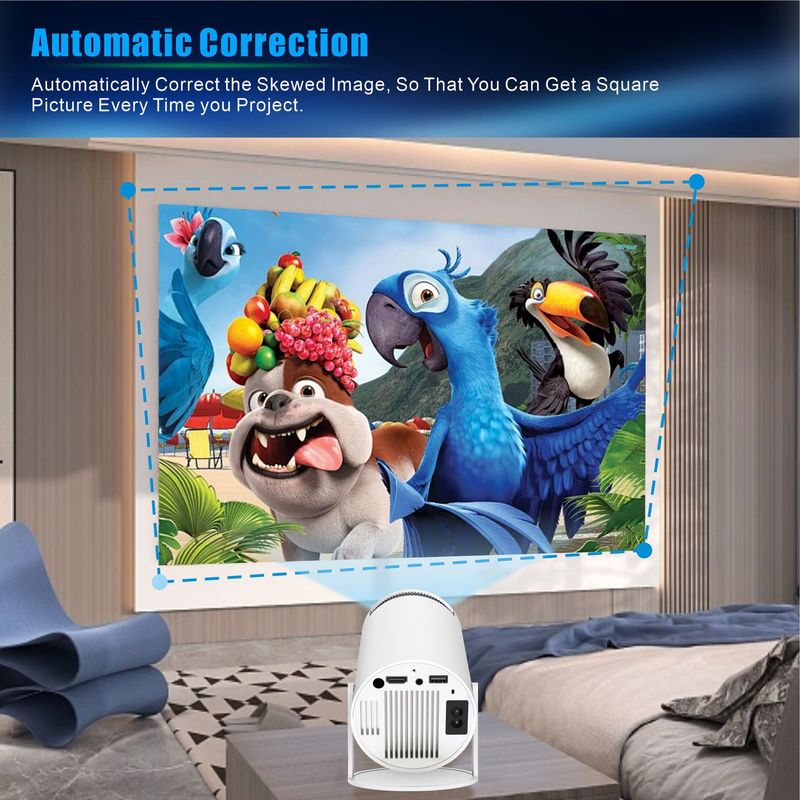 HY300Pro Projector, 1080P Full HD Supported Home Theater Projector With Allwinner H713 Chip, Mini Portable Outdoor Movie Projector For Bedroom Wall St_voghion.com