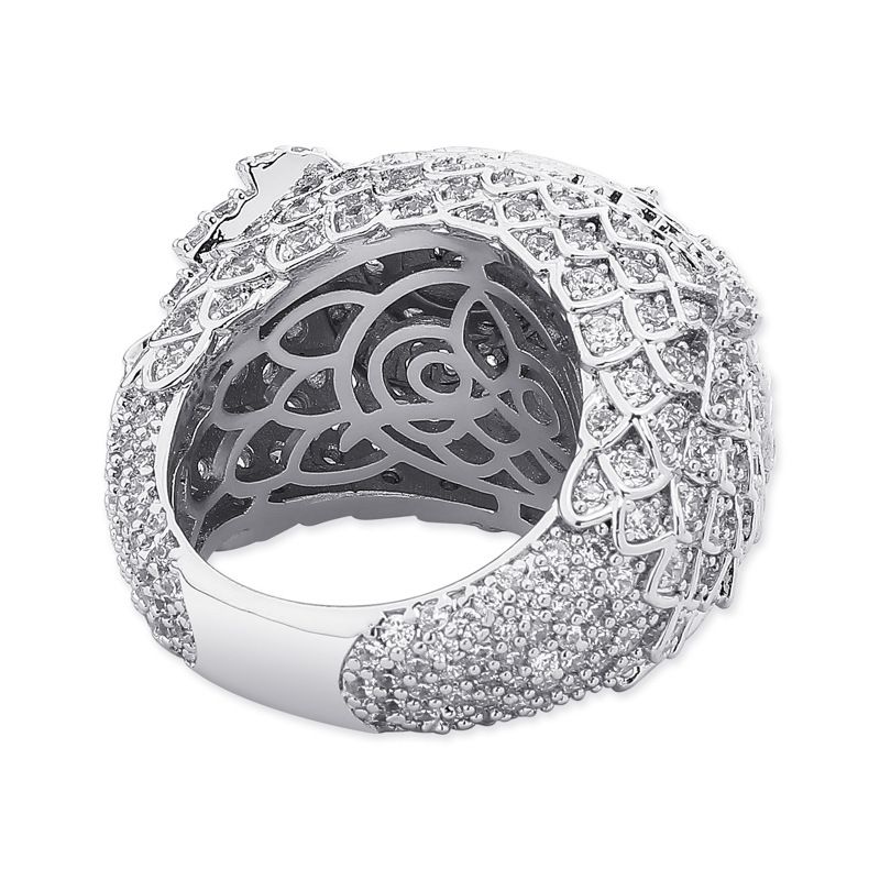 Herrenschmuck, vergoldeter Ring mit Eulen-Edelstein für Hip-Hop-Trendsetter – Größen 7–11_voghion.com