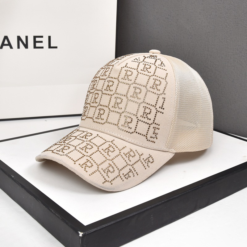 Sommerbaseball for barn, pustende nettingsolskjerm Solnett Rød Rhinestone Letter And Tongue Hat Koreansk versjon_voghion.com