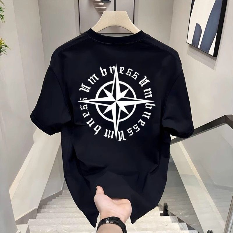 Camiseta de manga corta de algodón puro de alta calidad para hombre, nueva camiseta informal de verano con cuello redondo, camiseta deportiva._voghion.com
