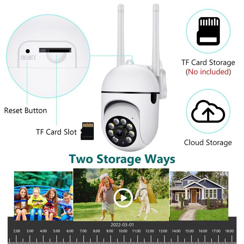 Viedā WiFi spuldzes drošības kamera - 1080P HD krāsu nakts redzamība, kustību noteikšana un divvirzienu audio, attālināta skatīšanās, izmantojot viedtālruni_voghion.com