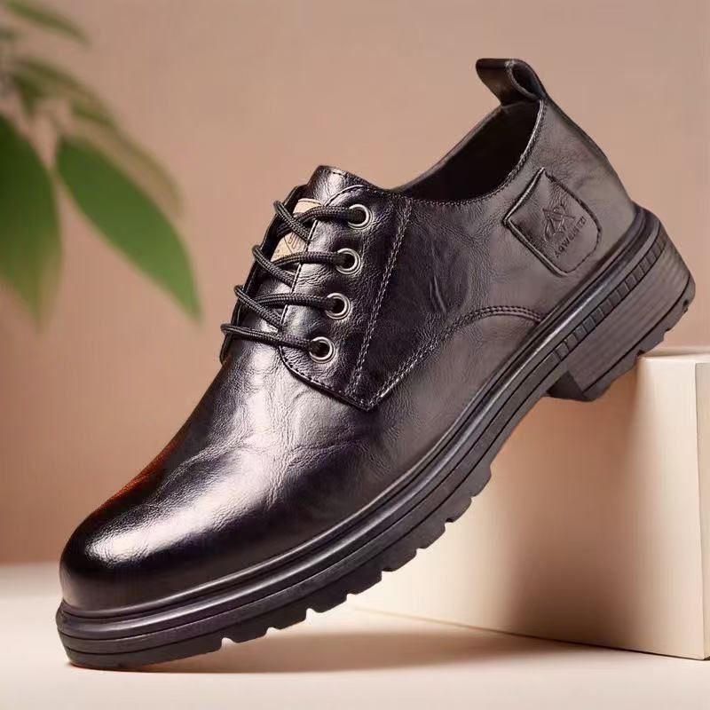 Botas Martin de couro estilo britânico 2025, sapatos masculinos, sola macia, cano baixo, versáteis_voghion.com