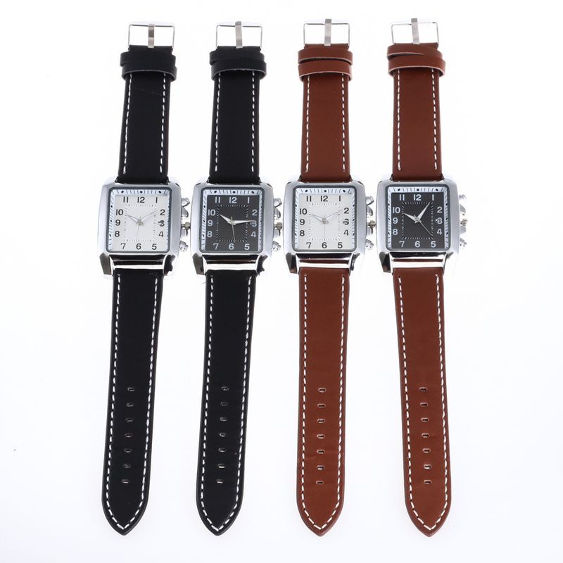 Men's Belt Square Digital Calendar Men's Watch Steel Belt Calendar Men's Watch A Generation No Logo_voghion.com