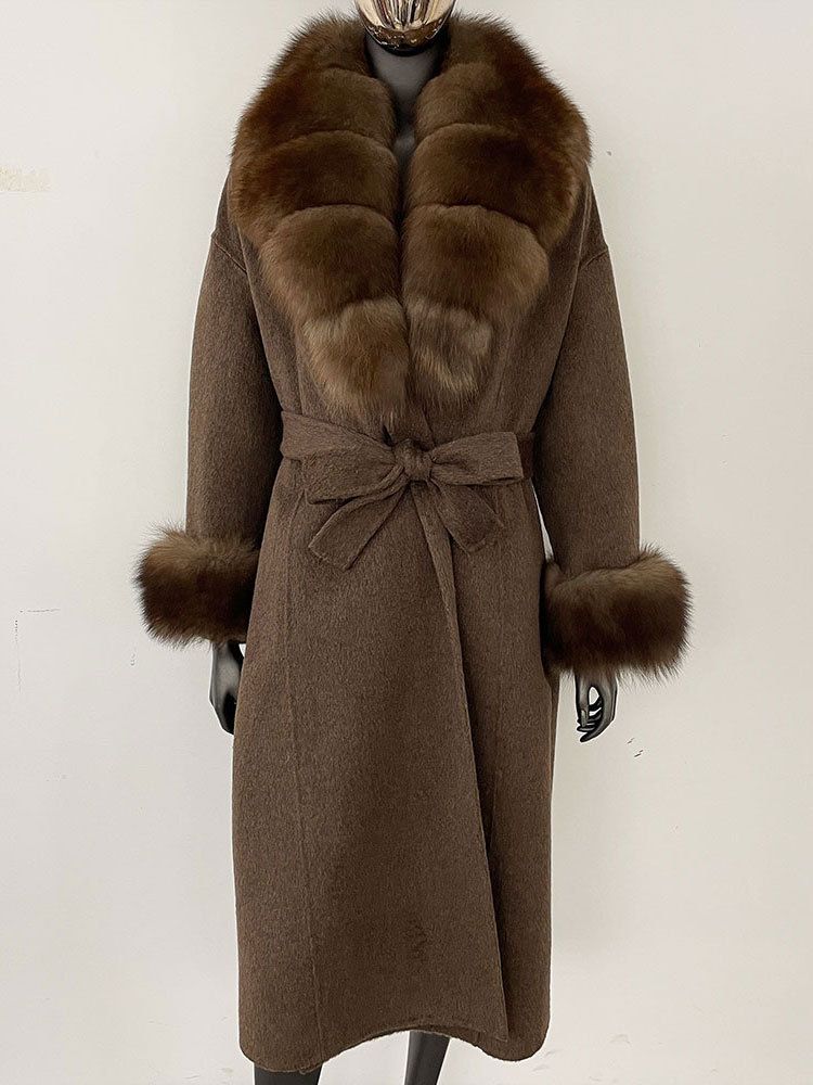 Elegante dubbelzijdige wollen jas voor dames - Koreaanse winterjas met riem en luxe stof (S/M/L, beige/mokka/zwart)_voghion.com