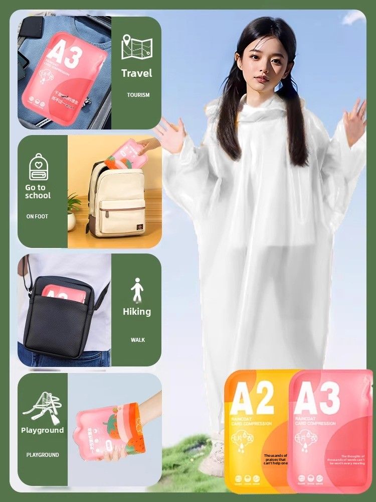 Einweg-Regenmantel aus Karton für Kinder und Erwachsene, tragbarer, langer, regendichter, verdickter Ganzkörper-Reiseponcho für den Außenbereich_voghion.com