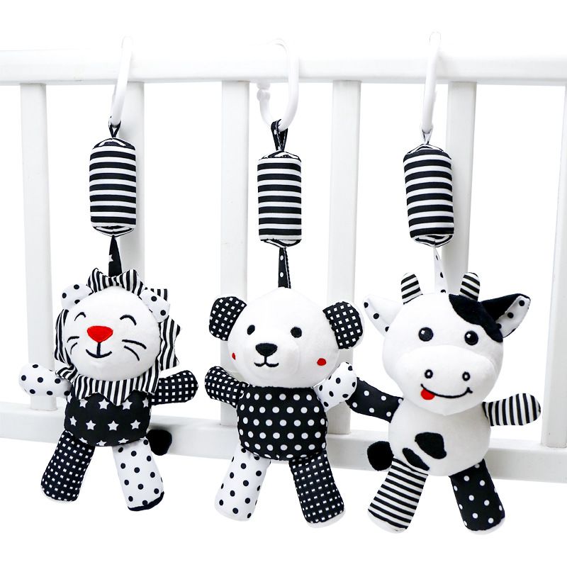 Juguetes sensoriales para recién nacidos, libros educativos para bebés, juguetes para cuna, juguetes para bebés en blanco y negro, libros de tela con animales, juguetes para bebés de 0 a 12 meses_voghion.com