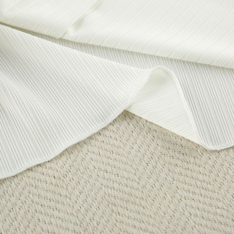 Women's Sleepwears Knitted Striped Hem Short Sleeved Pajamas Shorts Two Piece Pajamas_voghion.com