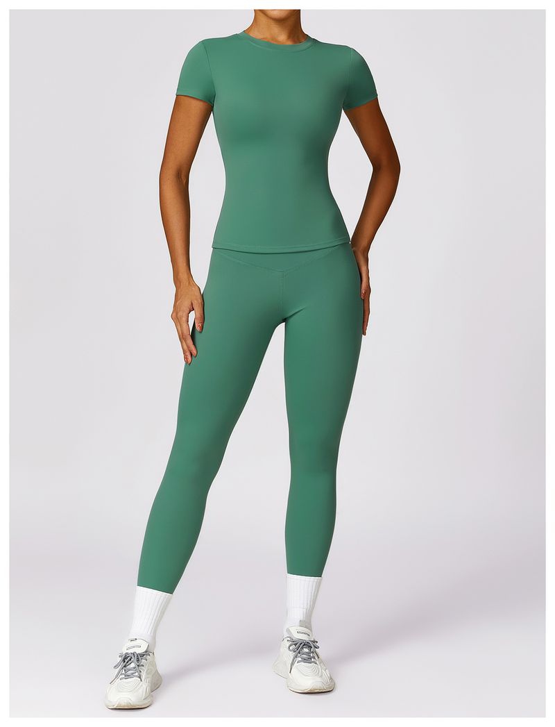 T-shirt de printemps Zechuang, combinaison de yoga à séchage rapide, haut de fitness, cache-maillot, sports de course en plein air, manches courtes pour femmes_voghion.com
