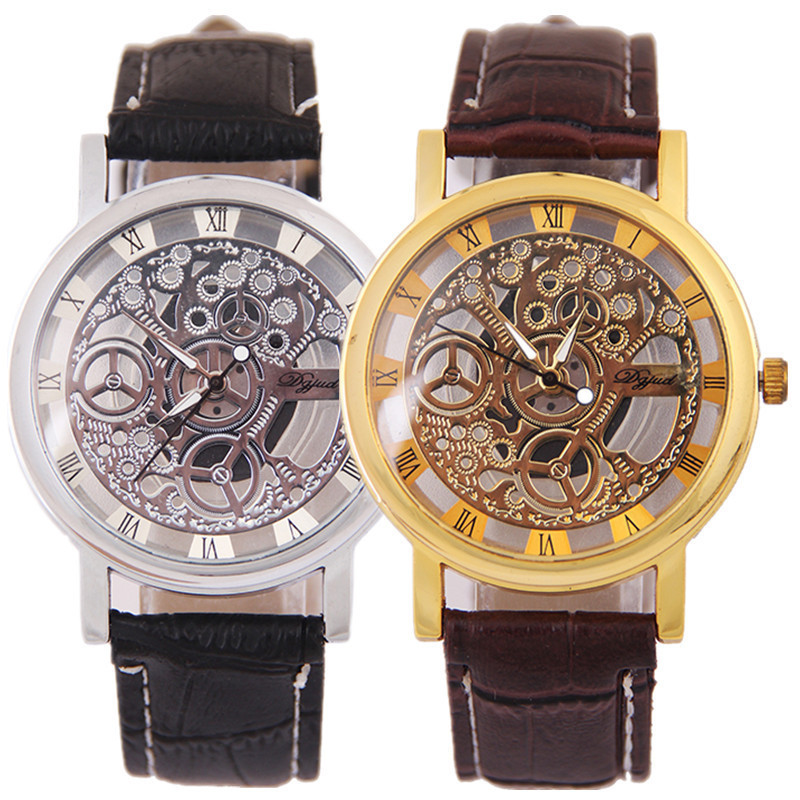 Orologio da uomo casual coreano, versione non meccanica, al quarzo, trasparente, bifacciale, cavo_voghion.com
