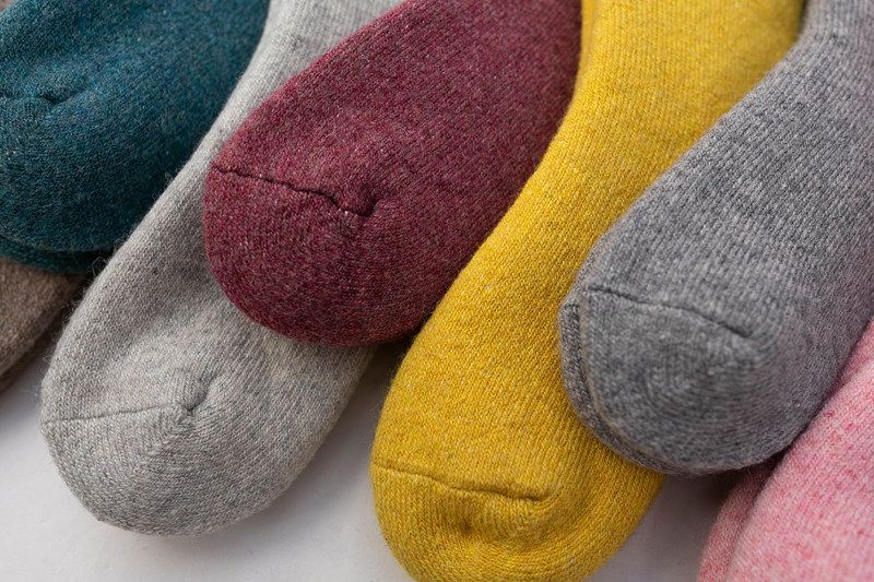 Șosete de lână Șosete de damă cu tub mediu, cu buclă caldă din fleece extra gros Șosete de lână extra groase din bumbac pentru bărbați_voghion.com