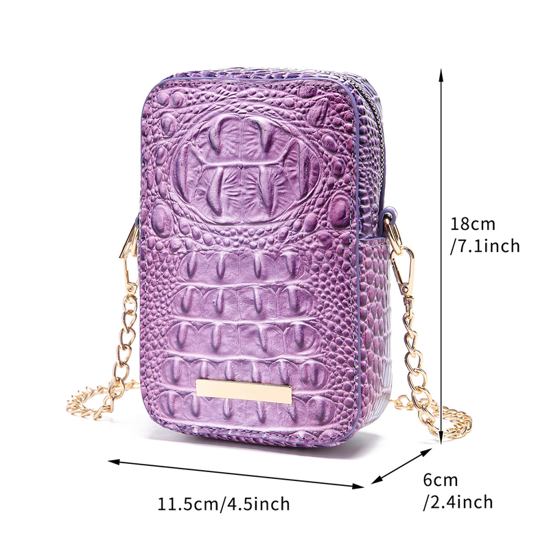 Pochette portefeuille rétro à bandoulière pour appareil photo et téléphone portable, motif crocodile Brahman, pour sac d'été, joli cadeau pour maman_voghion.com