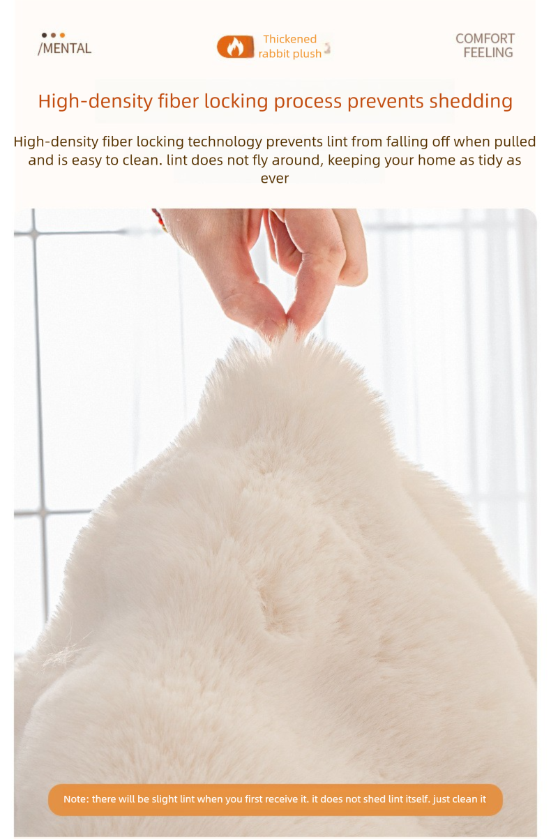 Winter Thickened Warm Bubble Rabbit Plush Sofa Cover Cream Style Non-Slip Cat-Feeling Seat Cushion_voghion.com