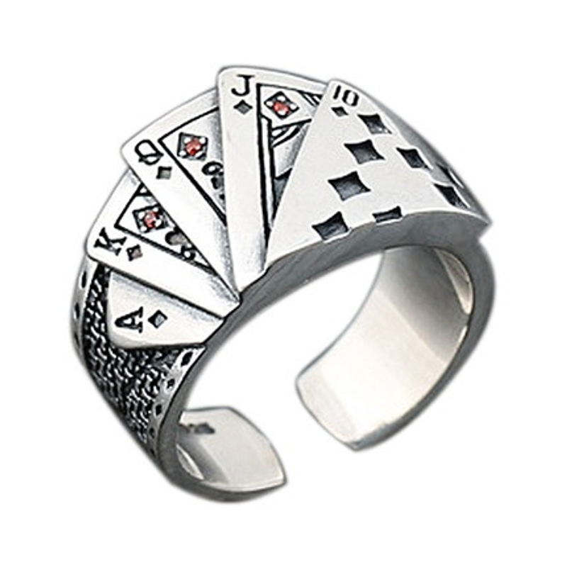 Bague de poker rétro punk de luxe pour hommes d'affaires, bijoux de mariage, de fiançailles_voghion.com