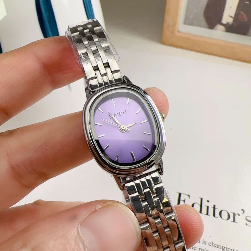 Cadran oval, cataramă și cataramă pliabilă, ceas de damă cu aspect casual de lux, ceas artistic, celebritate de internet, același preț_voghion.com