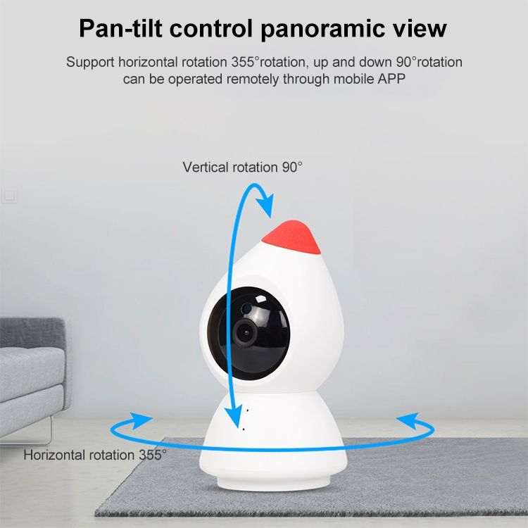 YT43 Telecamera da interni wireless HD da 2 milioni di pixel per la casa di Cappuccetto Rosso, supporto per rilevamento del movimento, visione notturna a infrarossi e scheda micro SD (spina AU)_voghion.com